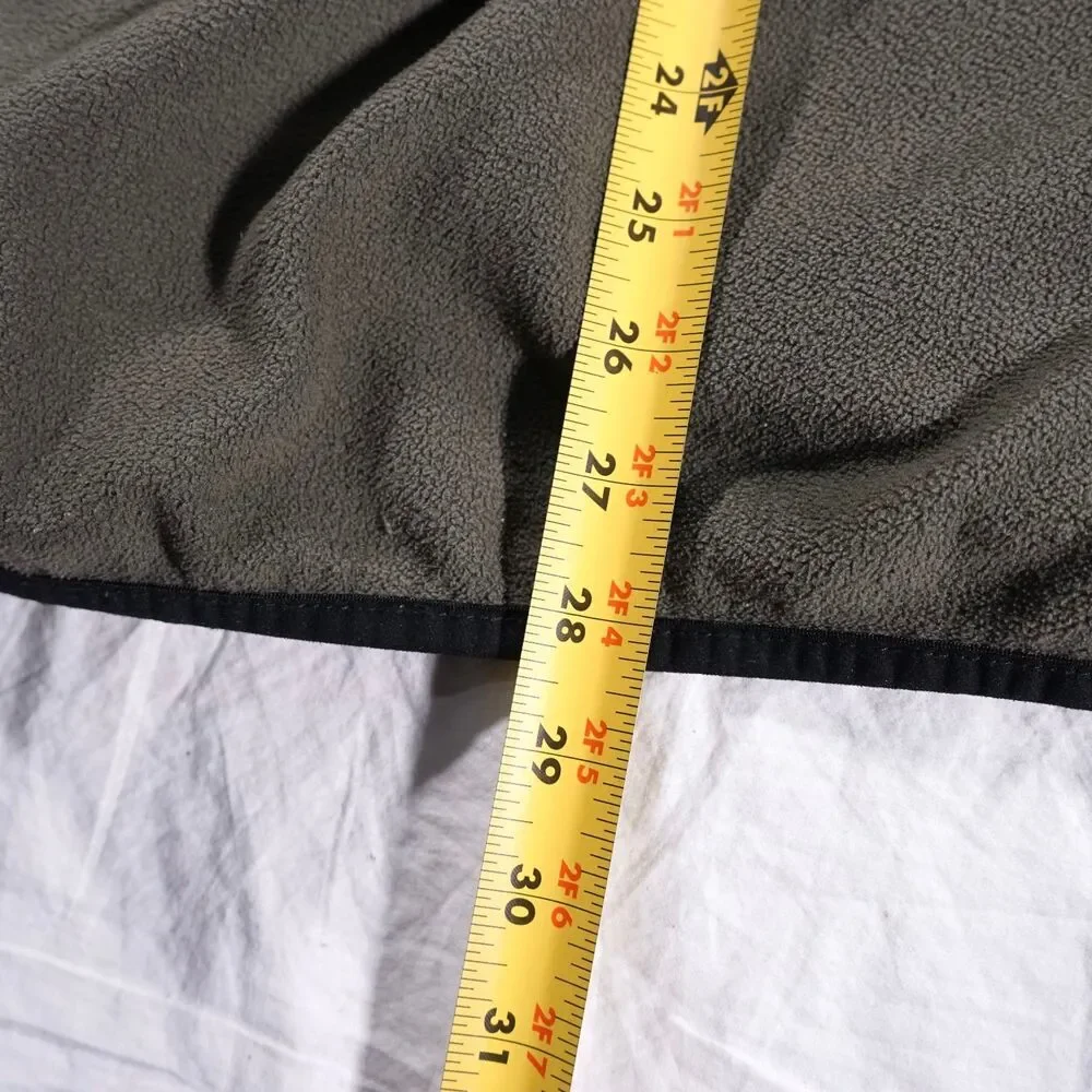 The North Face Quarter Zip Fleece Jacket Color Block Black Olive Mens XL